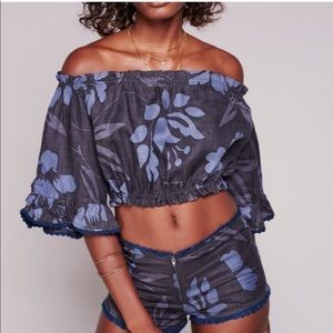 Free People floral crop top